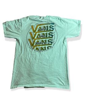 Vans  Short Sleeve T-Shirt Mint Green Crew Neck Casual Pullover Size Small
